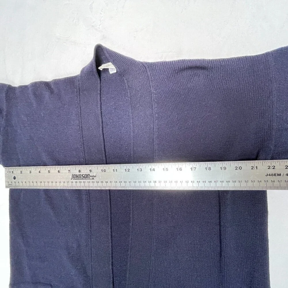 Vintage Wayne St. John Small Navy Open Short Sleeve Cardigan Sweater Santana Kni